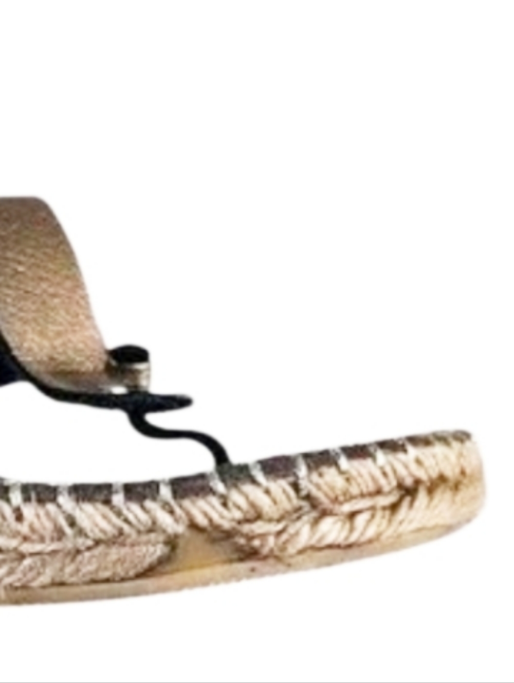 Burberry Metallic Bronze Leather Nova Check Espadrille Wedge Sandals 39 - Picture 5 of 7